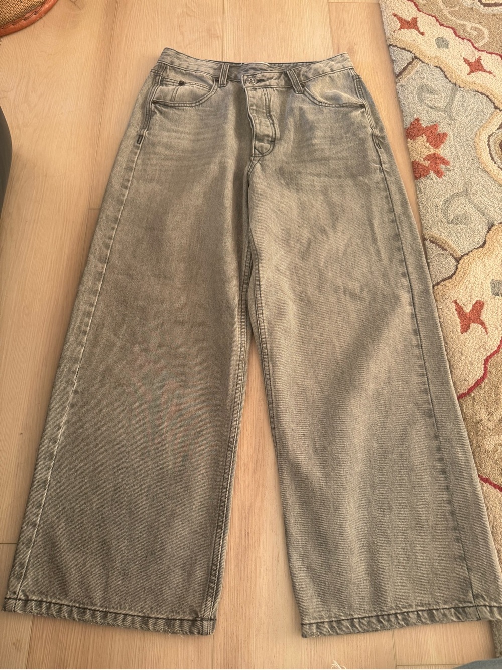 BDG Urban Outfitters Jaya Baggy Wide Leg Jeans - Tinted Grey Wash (Size 26)